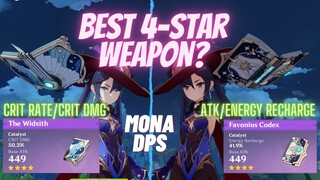 Genshin Impact: Mona DPS - The Widsith vs. Favonius Codex Test (4-Star Weapon)