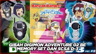 Gibahin SCSA D-3 dan Digimon Adventure 02 The Beginning BE Memory Set