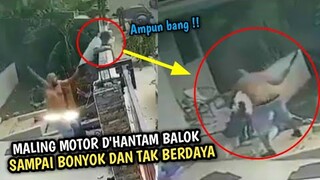 MALING APES !! Maling Motor Tertangkap saat mau kabur lewat pagar !! Rekaman CCTV 2023