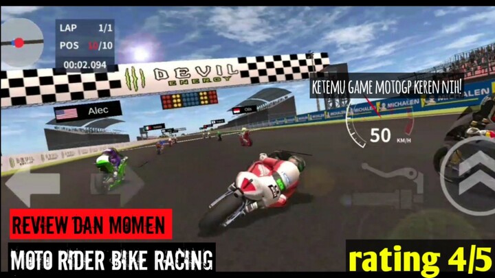 Game Motogp bagus nih! - Review dan Momen bermain game Moto Rider Bike Racing