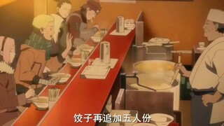 Naruto: Naruto sedang makan ramen dengan sekelompok gadis kecil duduk di sekelilingnya, Hinata cembu