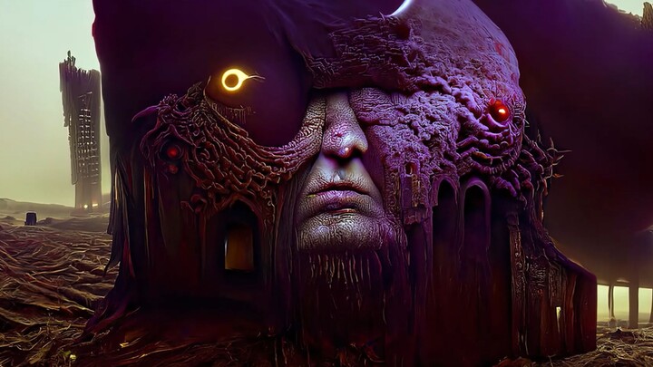 AI artificial intelligence video generates dark fantasy style from Disco Diffusion. Feel the fear do