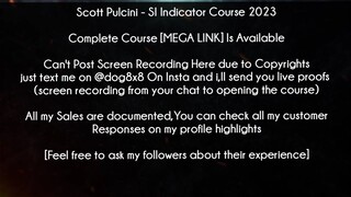 Scott Pulcini Course SI Indicator Course 2023 download