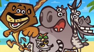 《马达加斯加》四分钟浓缩恶搞小动画——一狮足成千古恨