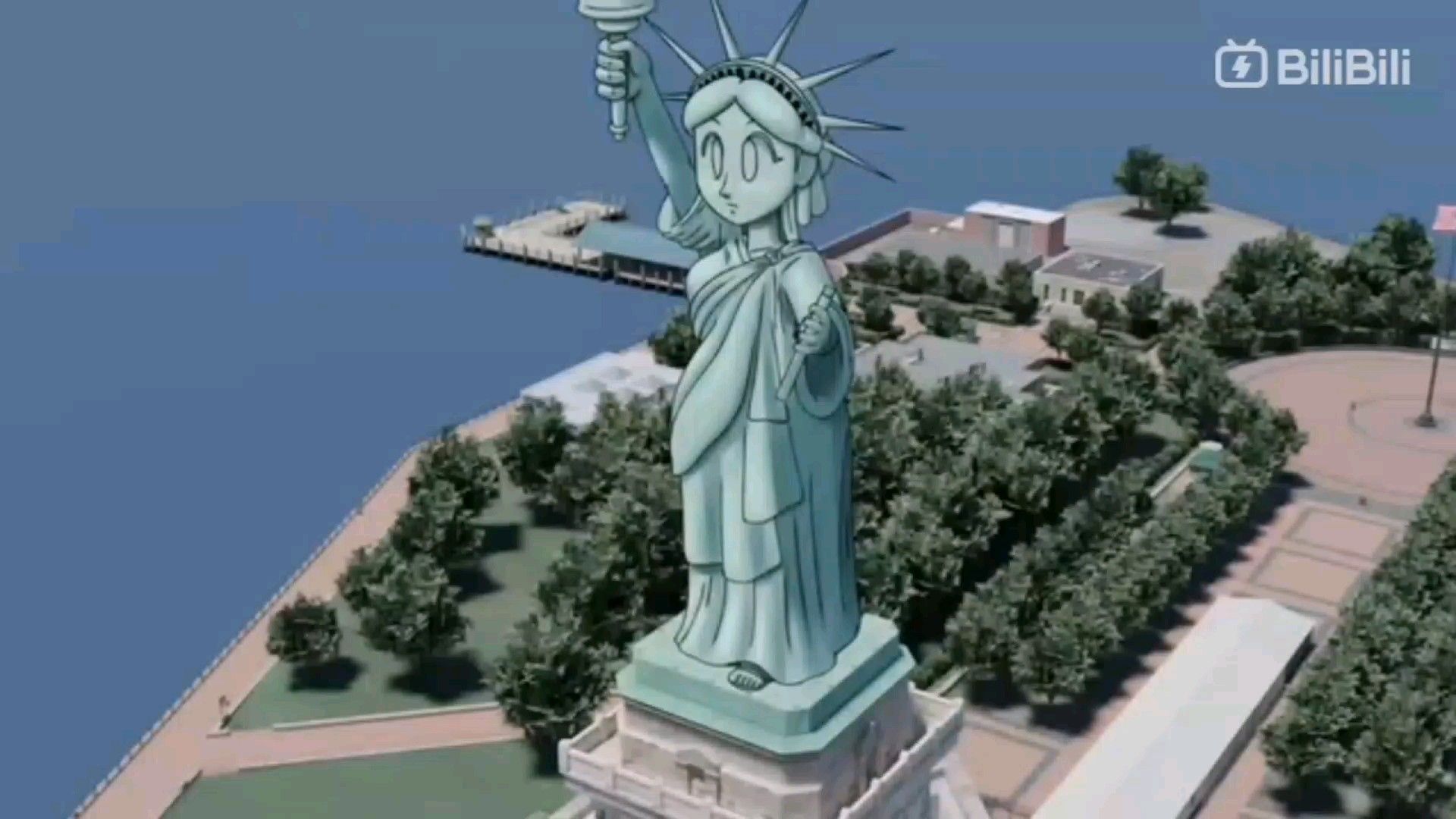 Animation statue of liberty