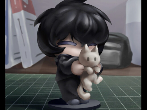 I didn't have money to order an OC figure, so I made one by hand.