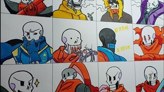 Drawing au papyrus in different au styles vẽ các Au em trai Sans