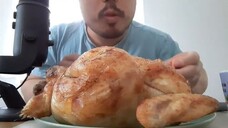 ASMR eating Whole Chicken And Pasta Savage