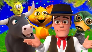 El Pollito pio 3D y el Tractor de la Granja- Canciones de La Granja de Zenón- La Vaca Lola remix E2