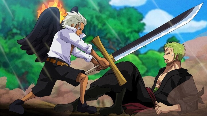 Zoro Faces Mihawk's Clone to Steal His Sword Yoru in One Piece