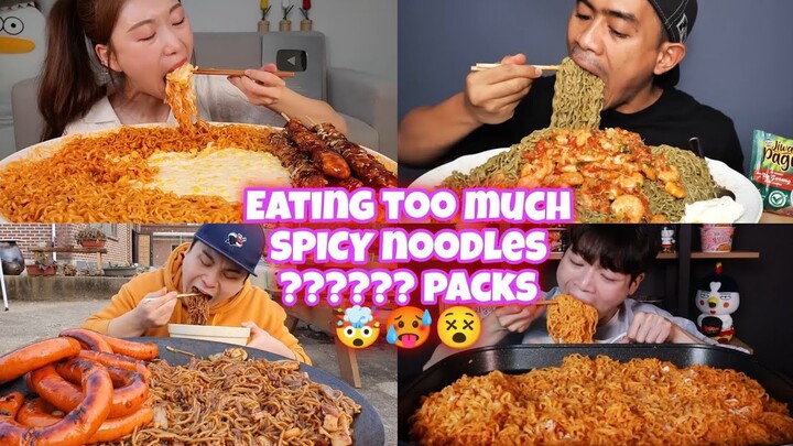 HOW MANY PACKS  OF NOODLES A HUNGRY MUKBANGERS CAN EAT? 😱🙀🤯