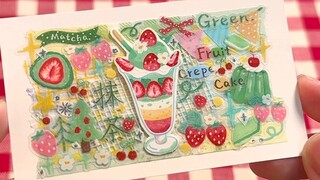 بارفي الشاي الأخضر والفراولة (･∞･ﾐэ )Э～