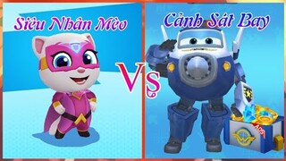 Cuộc Chạy Đua Ăn Vàng GIỮA Cảnh Sát Đội Bay Siêu Đẳng Và Siêu Nhân Mèo Talking Tom Hero