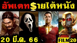 อัพเดทรายได้หนัง Shazam - Ant Man - Avatar - Scream 6 - ขุนพันธ์ 3 - ทิดน้อย  อื่นๆ ณ 20 มี.ค. 66