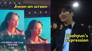 SOOHYUN'S SMILE FADED WHEN HE SAW JIWON WITH OTHER MAN IJBOL😭 Soohyun being obvious at Baeksang