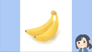 Menggambar Buah Pisang