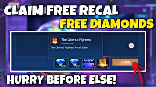 TRICKS FOR FREE RECALL MOBILE LEGENDS / FREE DIAMONDS EVENT MLBB - NEW EVENT ML