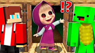 Don’t Open the Door to Creepy MASHA and The BEAR vs Mikey and JJ at 3:00am ! - in Minecraft Maizen