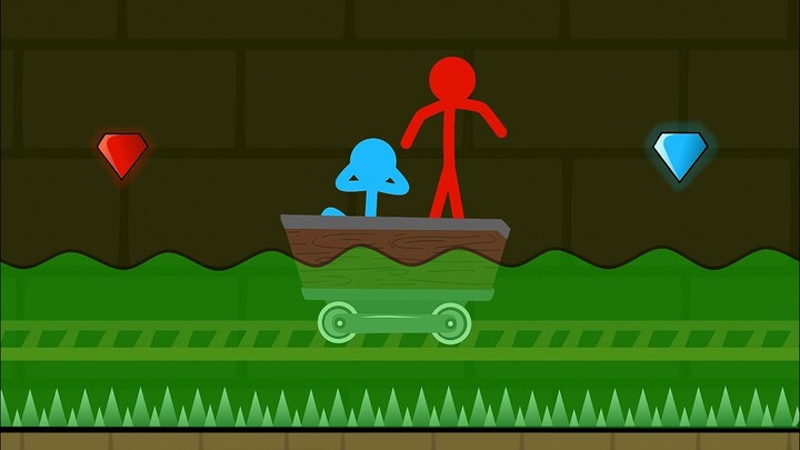 Watergirl and Fireboy , Stickman Animation - ( Part 15 Forest Temple Parkour )