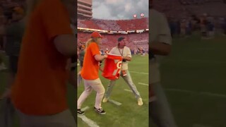 Caleb Pressley and Theo Von deliver the best Gatorade shower ever