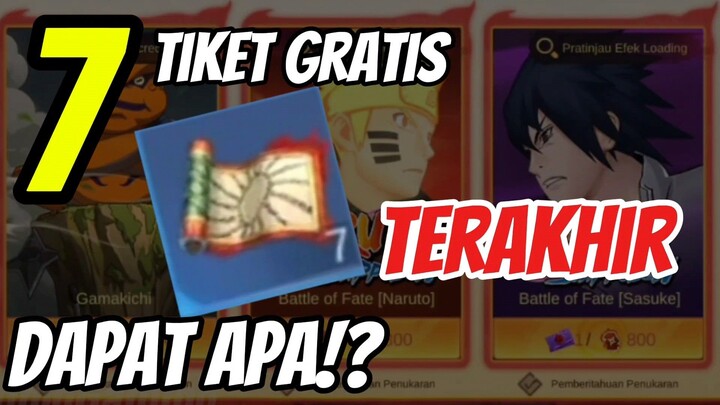 GATCHA 7 TIKET GRATIS TERAKHIR MLBBXNARUTO DAPAT APA AJHA!?
