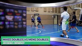 HIGHLIGHTS GAME BADMINTON MIXED DOUBLES VS MENS DOUBLES  BANG & RHIE VS BOBIT & OLI