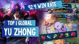 92.9 % Win Rate Yu Zhong! Maniac Gameplay [ Yu Zhong Top 1 Global ] - Mobile Legends