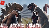 ALL GODZILLA ATOMIC BREATH IN KU || Kaiju Universe