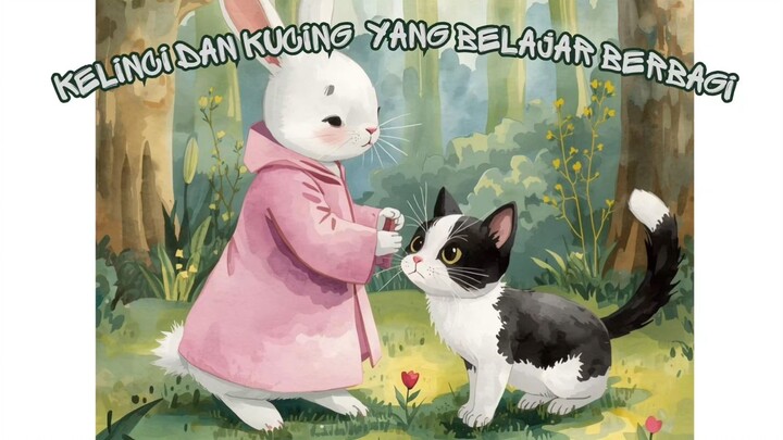 KELINCI DAN KUCING YANG BELAJAR BERBAGI