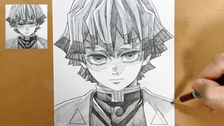 Hand-drawn Giyu Tomioka