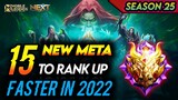 15 NEW META HEROES MOBILE LEGENDS 2022 - SEASON 25 | Mobile Legends Tier List