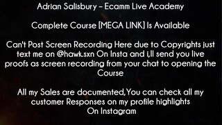 Adrian Salisbury Course Ecamm Live Academy Download