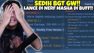 SEDIH GW MASHA DI BUFF TP LANCELOT DI NERF😭😭!!