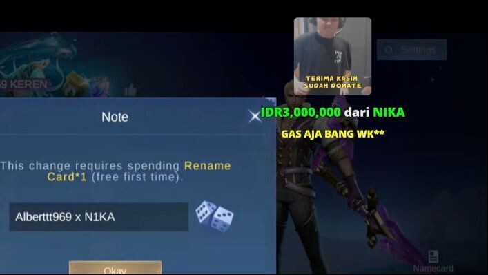 BANG NIKAAAAAAAAAA #donasi #MLBB #YouTube