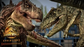 Tarbosaurus vs Giganotosaurus - Jurassic World Evolution 2 [4K]