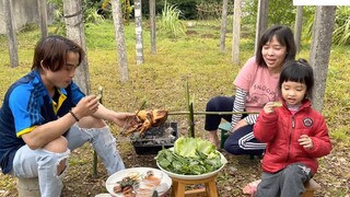 Ra vườn nướng thịt bò cuốn lá lốt, thịt gà, tôm Thái và lòng non với em trai 9