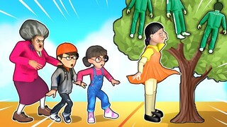 SQUID GAME (오징어 게임) Tree - Green Light Red Light Challenge | Scary Teacher 3D |VMAni Funny|