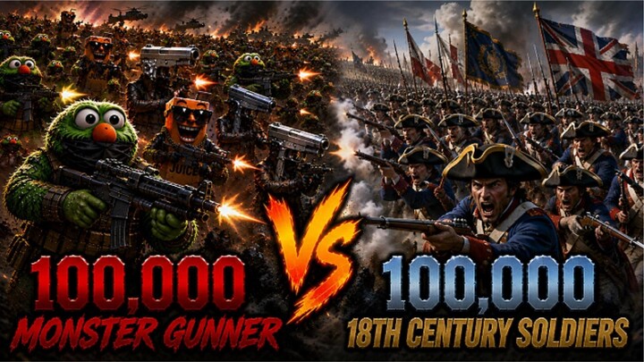 100,000 Monster Gunner vs 100,000 18th Century Soldiers