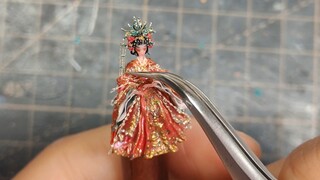 สินค้าสำเร็จรูปฉากกระท่อมวอลนัทร่วงขนาดเล็ก "Daiyu red makeup" ทำด้วยมือแท้ดั้งเดิมแบบโฮมเมด