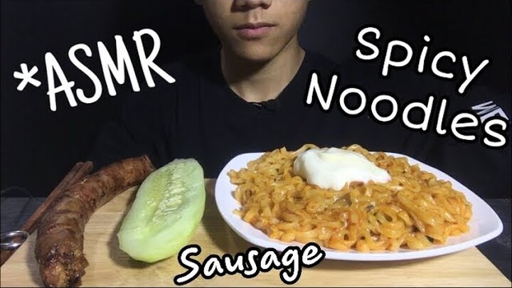 Zin ASMR | Mukbang Spyci NOODLES SiuKAy & SAUSAGE, Cucumber