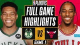 MILWAUKEE BUCKS vs CHICAGO BULLS FULL GAME 1 HIGHLIGHTS | 2022 NBA Playoffs | NBA 2K22