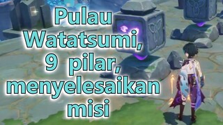 Pulau Watatsumi, 9 pilar, menyelesaikan misi