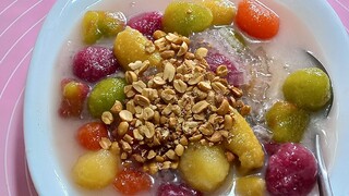 chè chuối sáp mì viên nước cốt dừa thơm ngon béo ngậy
