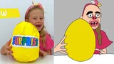 Nastya và bố chơi với những quả trứng bất ngờ khổng lồ! Đồ chơi bất ngờ LỚN |||  troll..i don't draw