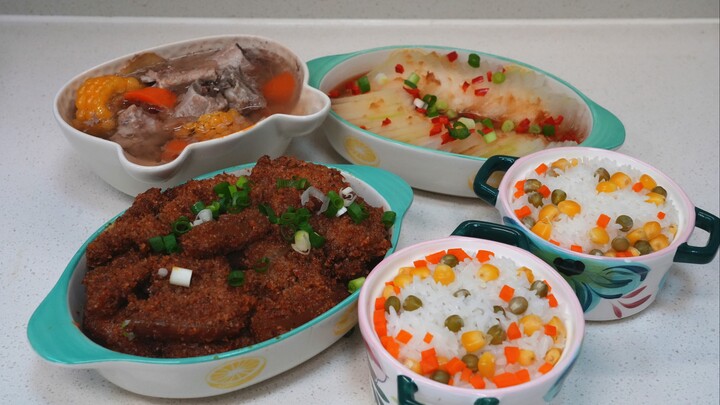 Cooking both rice and dishes in one pot is so convenient—no stove needed, no油烟, saving time and effo