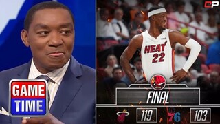 NBA GameTime praises Jimmy Butler HUGE double-double leads Heat to a victory over Sixers in Game 2