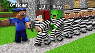 JJ Saving Mikey from Police in Minecraft Challenge (Maizen Mazien Mizen)