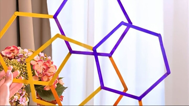 DIY wood stick shelf transformation—subscribe @pepperell.crafts! 🪵