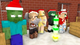 Monster School : CHRISTMAS BOTTLE FLIP ZOMBIE VS GIRLS - Minecraft Animation