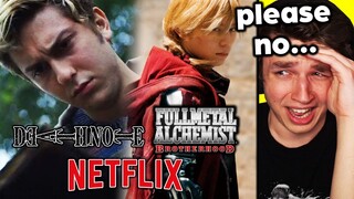 REACTING TO LIVE ACTION ANIME!! (Death Note and Fullmetal Alchemist)